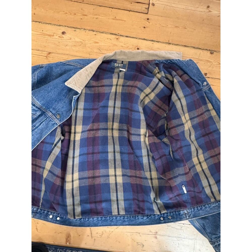 VINTAGE Old Rye Denim Barn Jacket Coat Mens XXL Corduroy Collar Flannel Lined - Picture 10 of 12